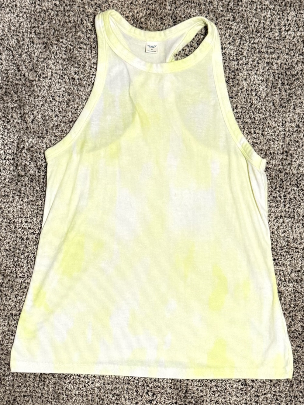 Old Navy Pale Yellow Tie-Dye Racerback Tank
